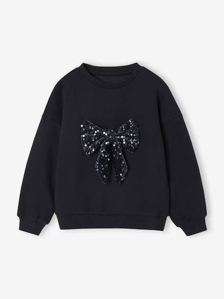 Fille-Pull, gilet, sweat-Sweat-Sweat fille Noël noeud en sequins 