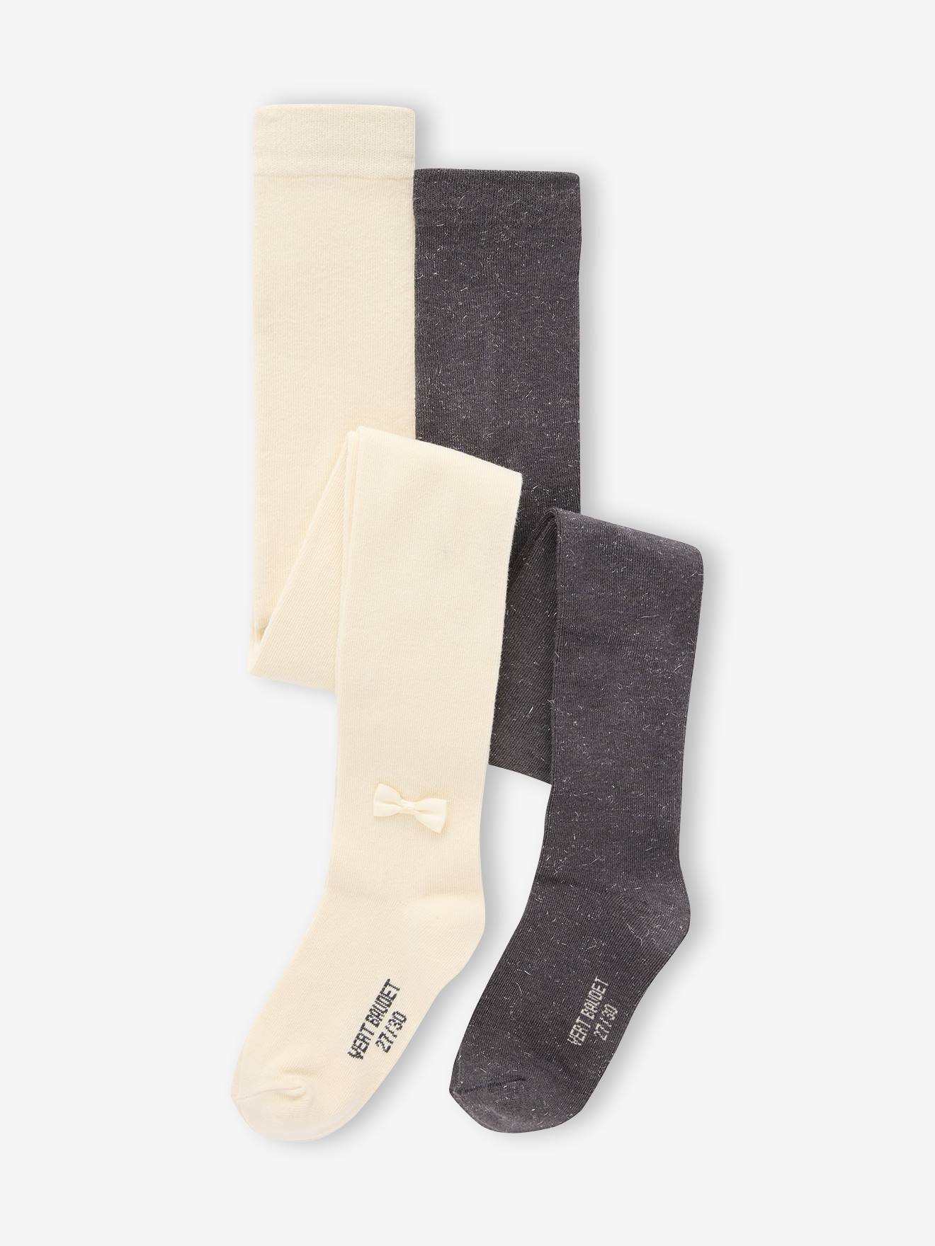 Vertbaudet Set Van 2 Paar Panty's Voor Meisjes, Speciaal Voor Feestdagen Ecru