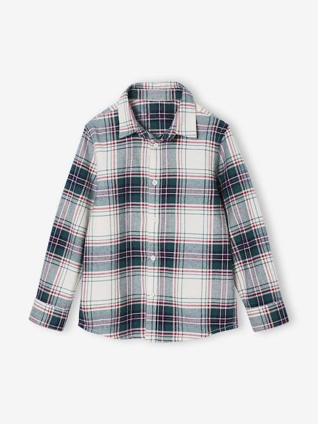 Garçon-Chemise garçon noël en flanelle à carreaux