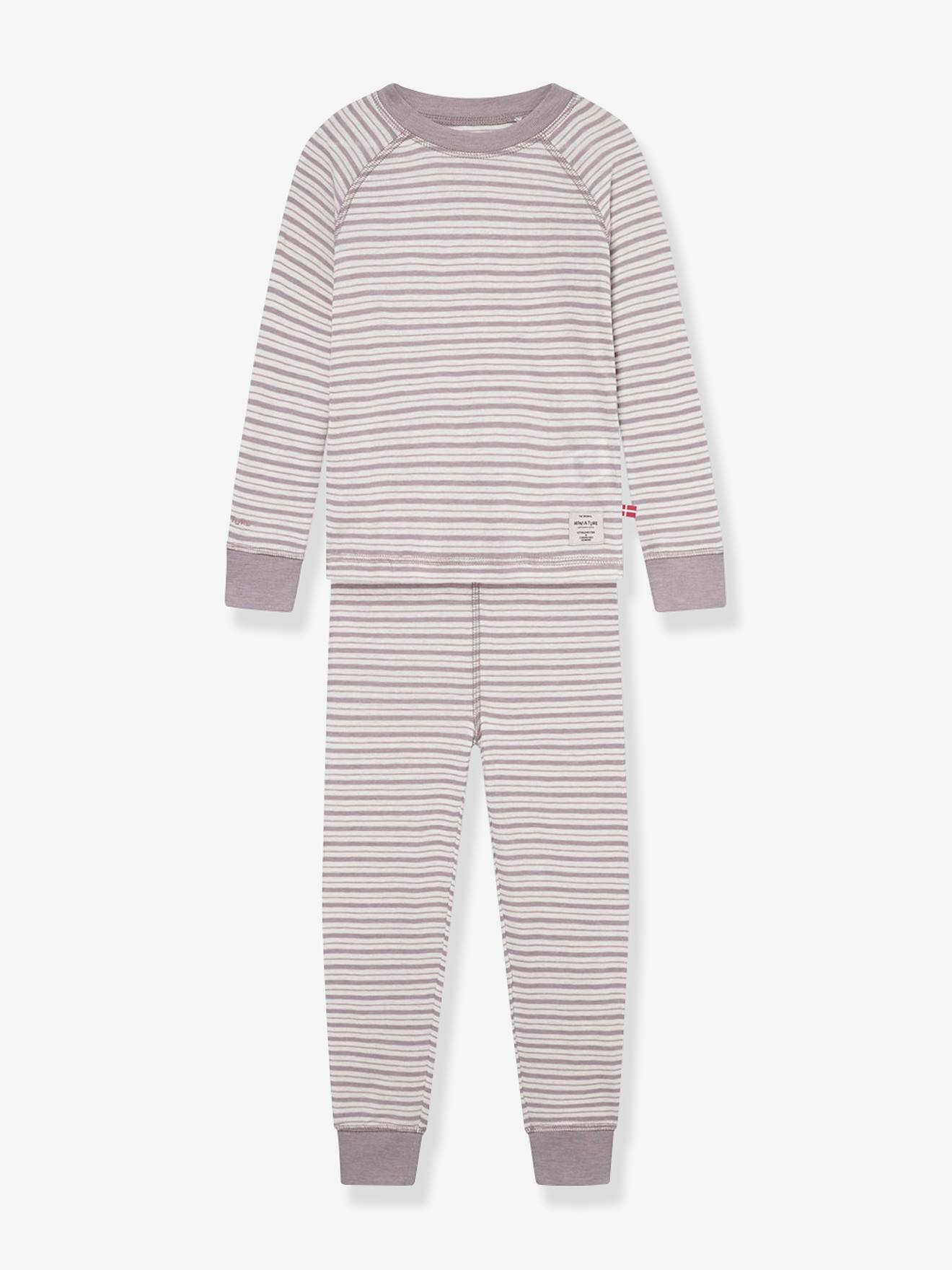 Mini A Ture Unisex Babykleding Paars, Gestreept