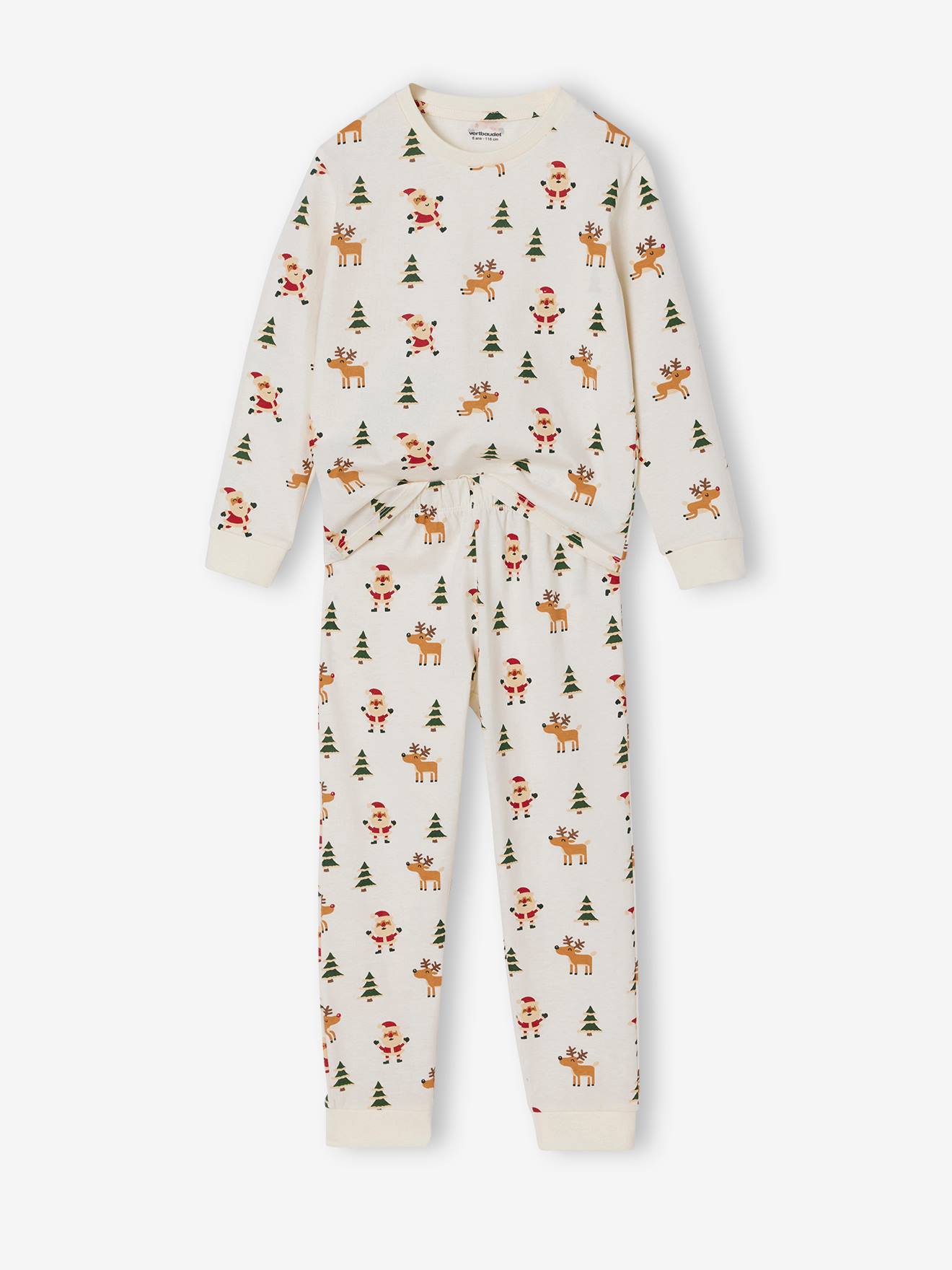 Vertbaudet Kerst Pyjama Met All-over Print Voor Jongens Ecru