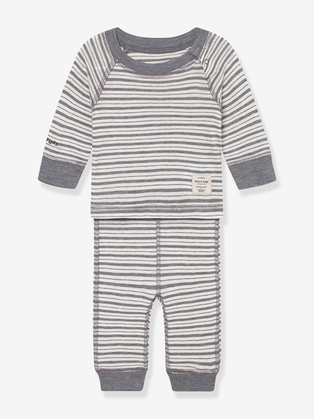 Mini A Ture Babykleding Grijs, Gestreept