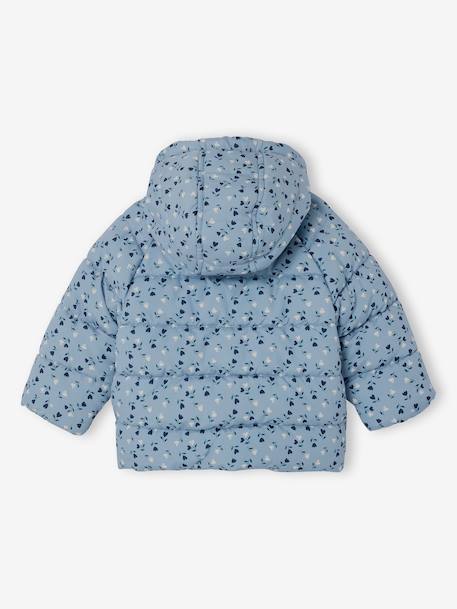 Asymmetrisch donsjack met voering baby grijsblauw+iriserend koper+poederroze - vertbaudet enfant 