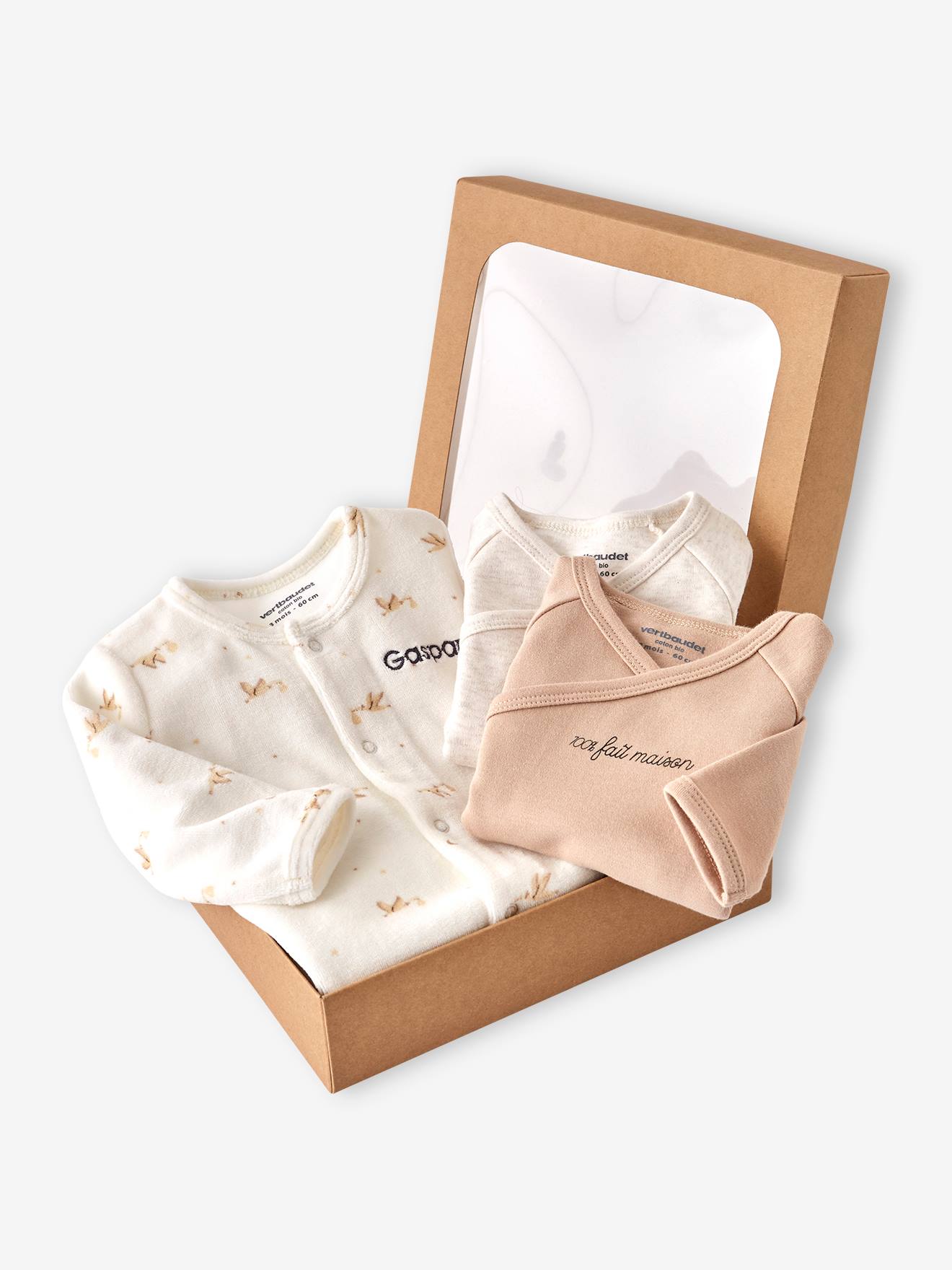 Vertbaudet 3-delige Babyset Met Babyslaapzakje + 2 Body's Ecru