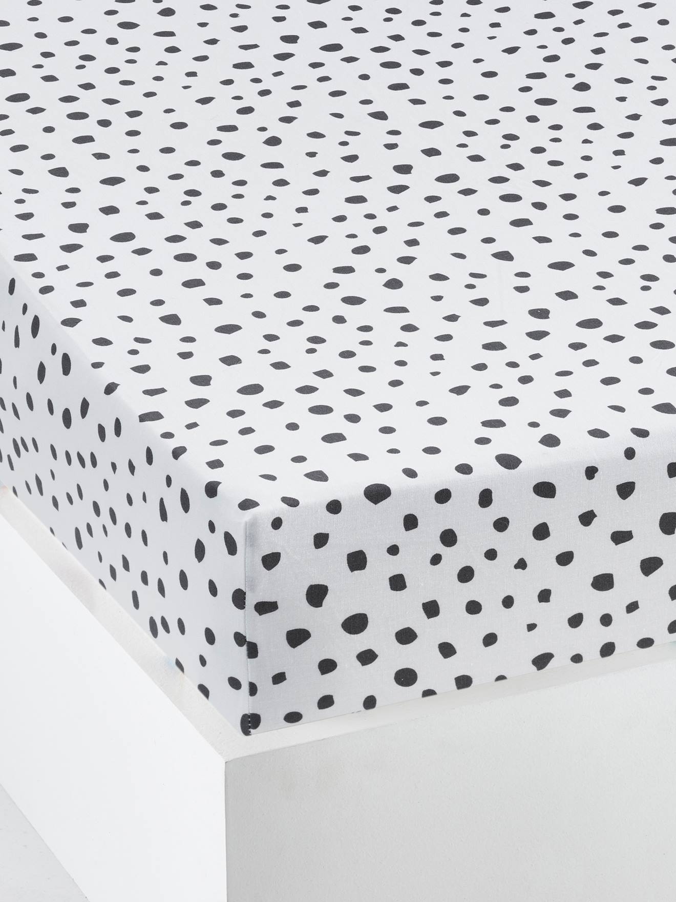 Vertbaudet Hoeslaken Voor Kinderen Prinses & Kleine Stippen Wit Met Print