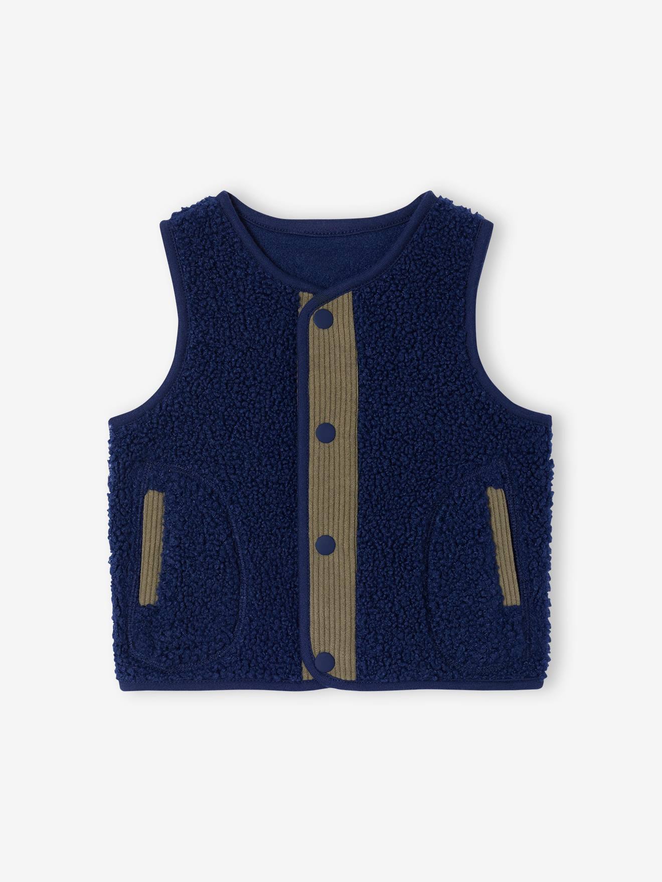 Vertbaudet Mouwloos Vest Met Drukknoopsluiting Aan De Voorkant Marineblauw