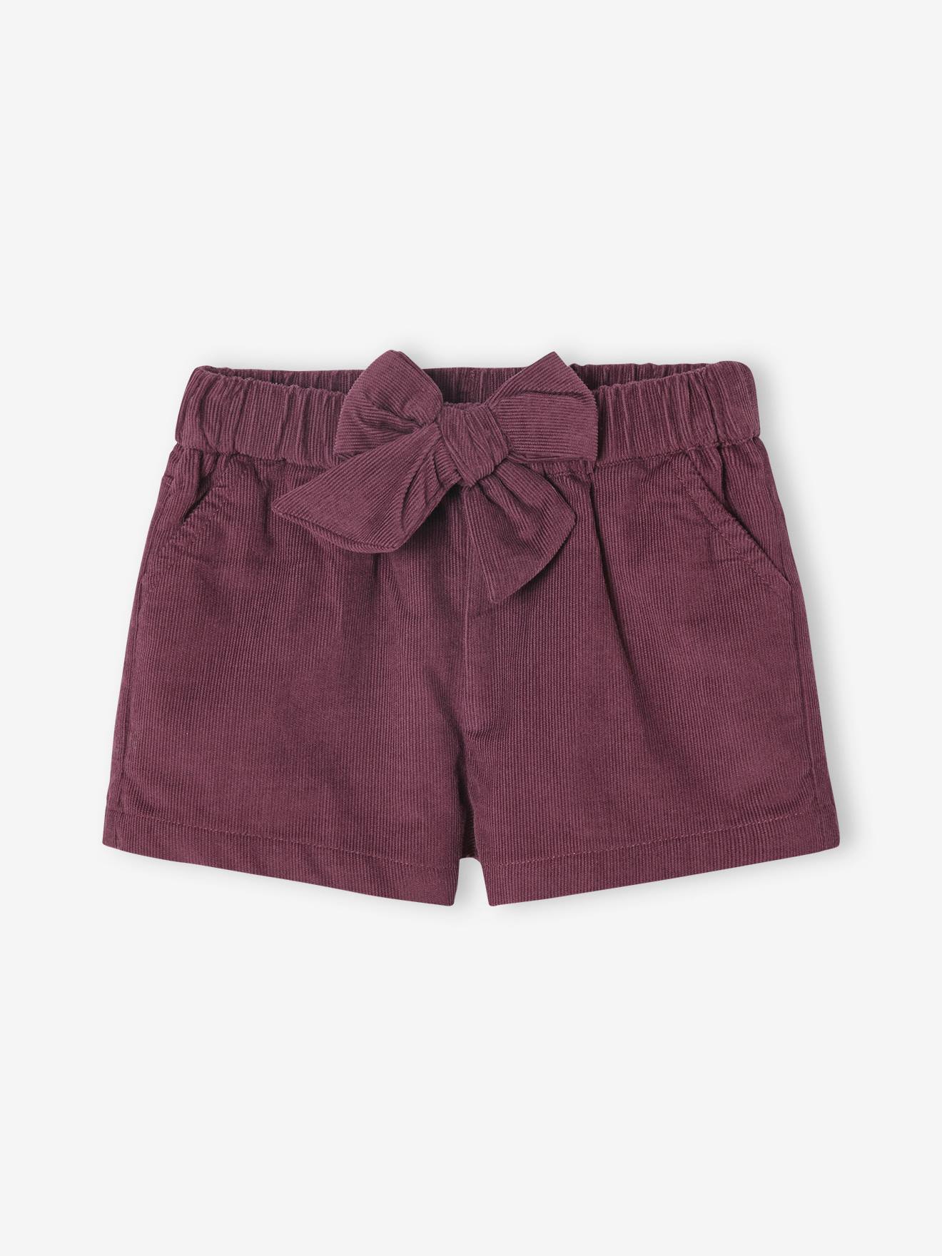Vertbaudet Baby Short Van Ribfluweel Aubergine