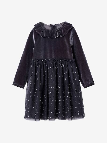 Robe fille noël velours tulle étoilé  - vertbaudet enfant