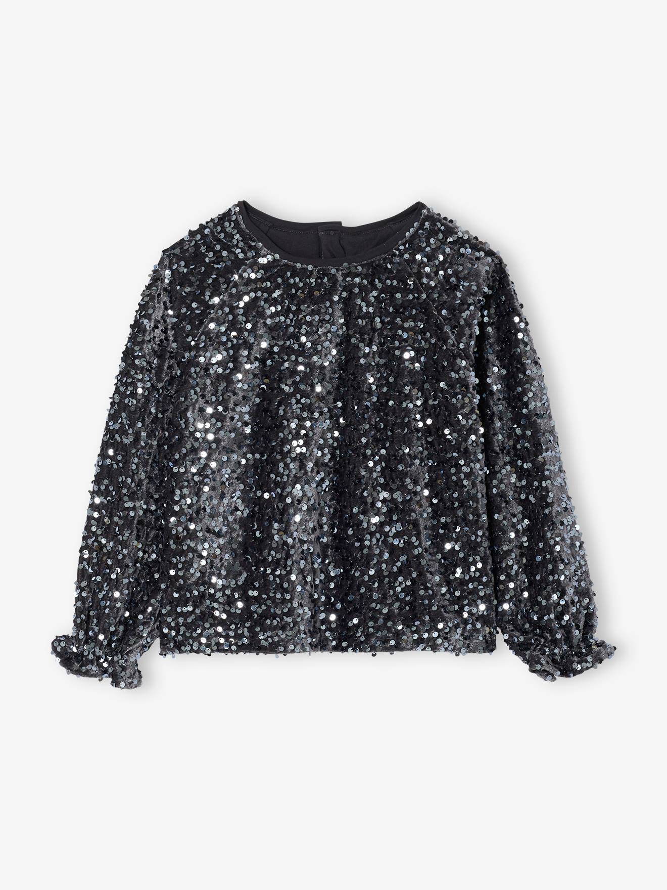 Vertbaudet Blouse Voor Meisjes Met Pailletten Voor Kerst Zilver