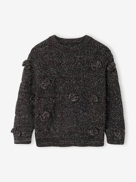 Fille-Pull fille noël à torsades et noeuds
