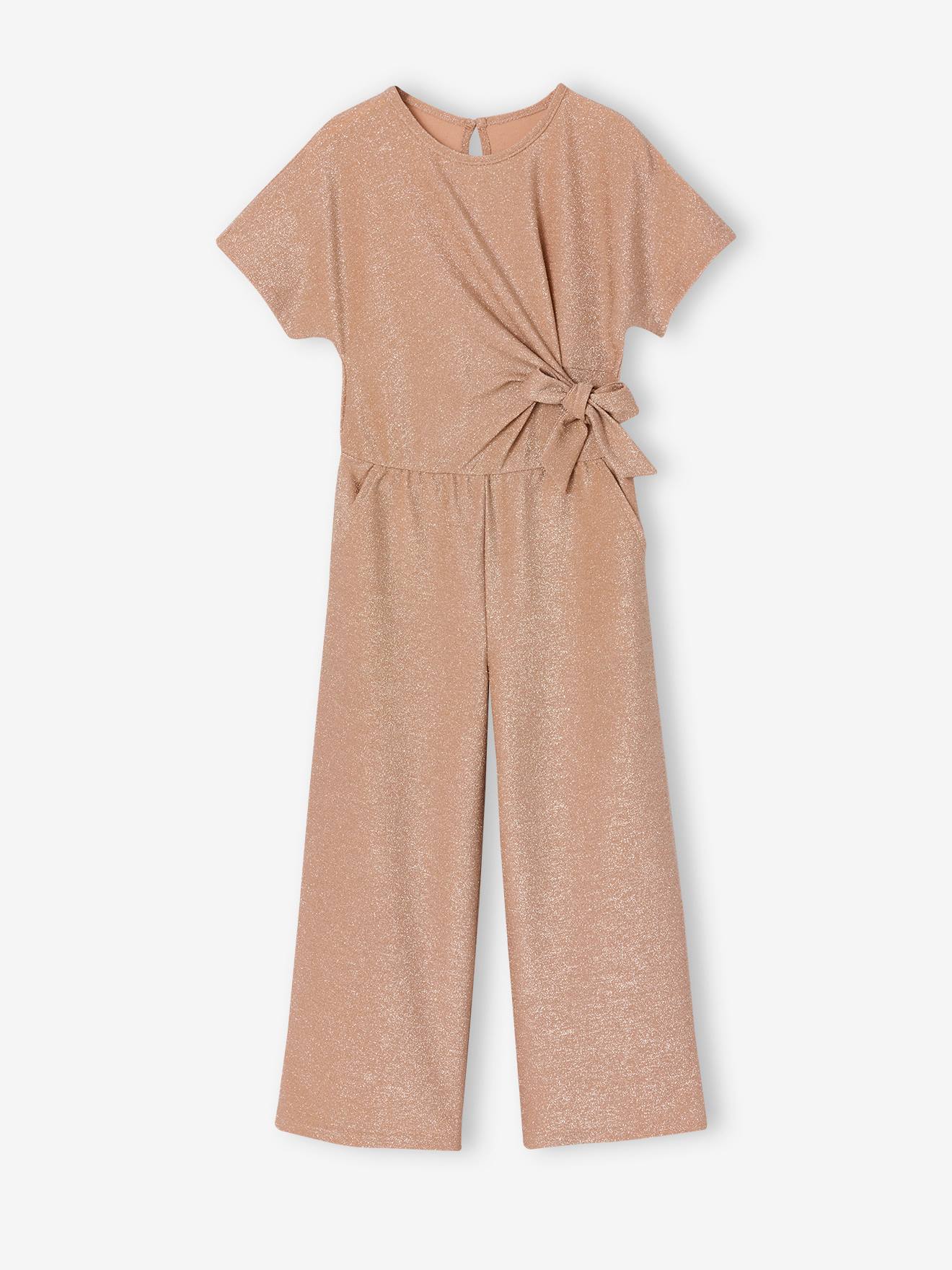 Vertbaudet Kerst Jumpsuit Voor Meisjes Met Strik Roze (poederkleur)