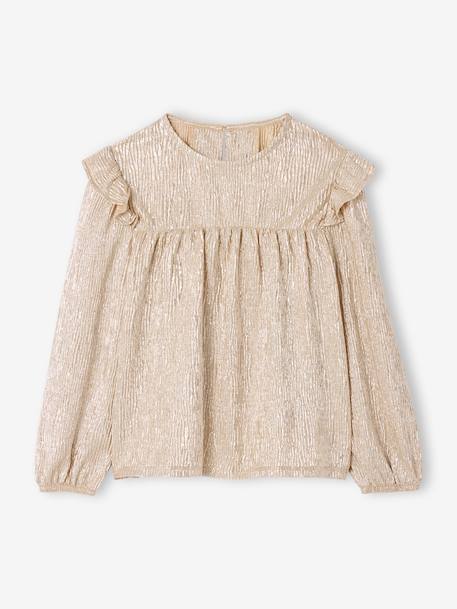 Fille-T-shirt, sous-pull-T-shirt-Blouse fille noël en lamé