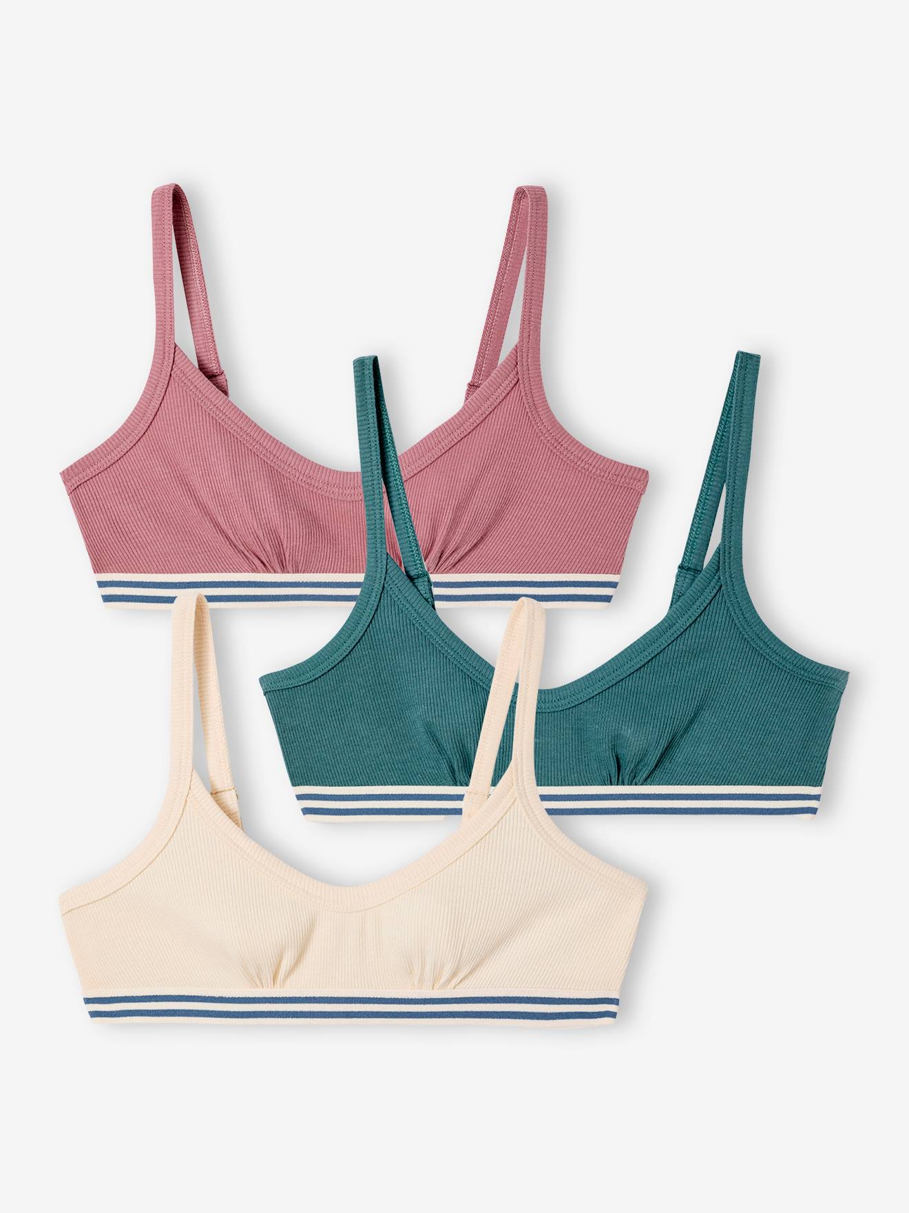 Set Van 3 Beha's Voor Meisjes, Effen Jonen Ecru
