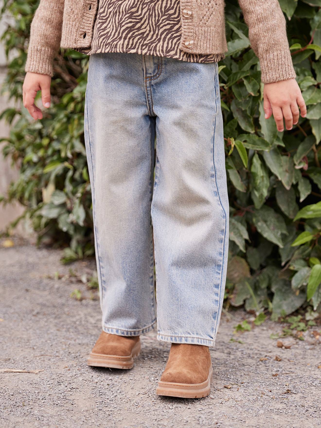 Vertbaudet Wijde Meisjesjeans Middenblauw
