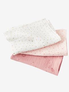 -Lot de 3 langes personnalisables en gaze de coton