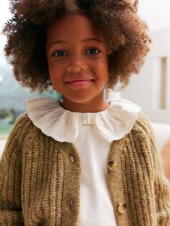 -Tee-shirt fille col broderie anglaise