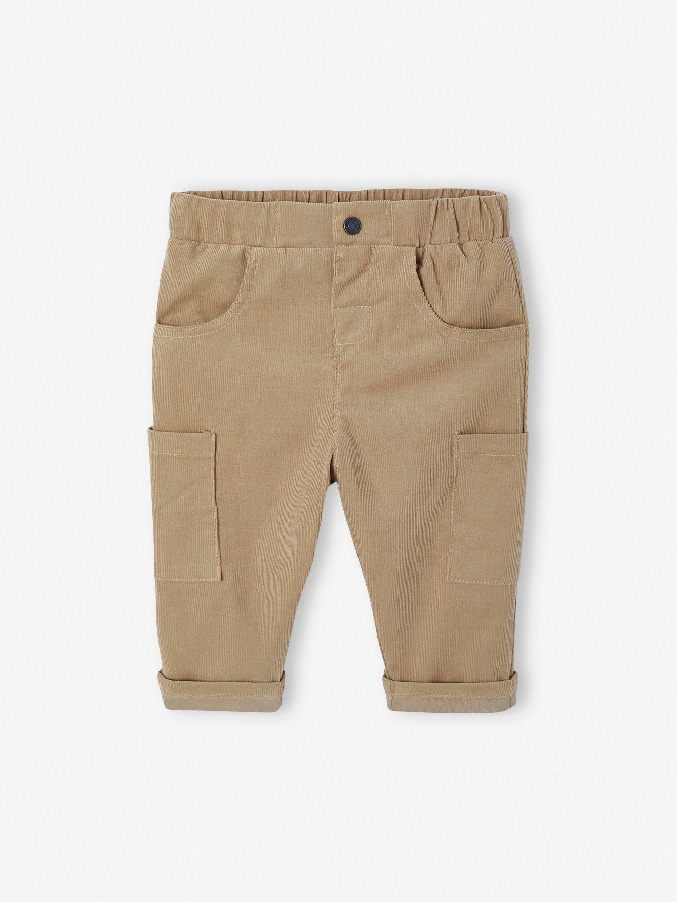 Vertbaudet Babybroek Met Battle Fit In Fluweel/velours Met Voering Kaki
