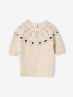 Baby-Gebreide jacquard jurk baby