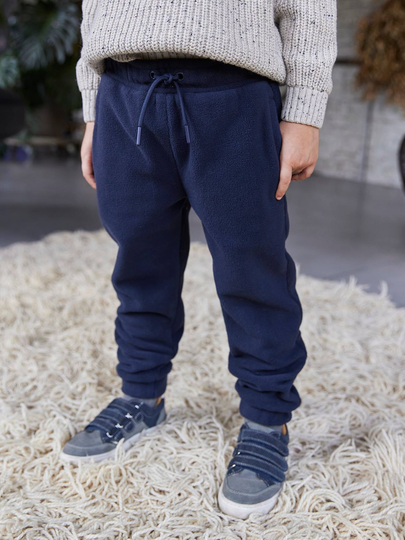 Vertbaudet Fleece Joggingbroek Voor Jongens Marineblauw
