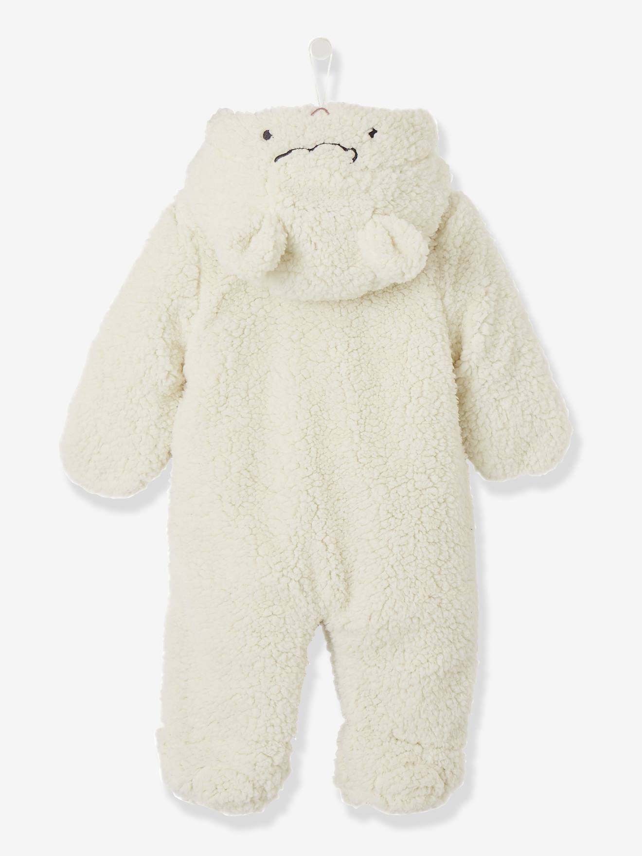 Combi Pilote Bebe Aspect Fourrure Ouatinee Coquille D Oeuf Bebe