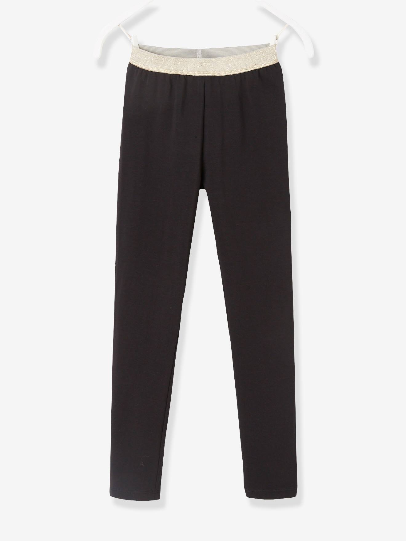 Vertbaudet Meisjes Legging Met Iriserende Riem Zwart
