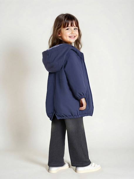 Parka fille à capuche doublée imitation fourrure bois de rose+camel+marine+noir+prune+vert foncé - vertbaudet enfant 