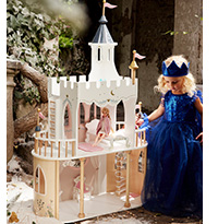 Château de princesse pour poupées mannequins en bois FSC® 