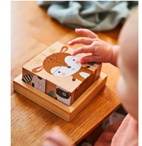 Puzzle 4 cubes Forêt Enchantée en bois FSC®